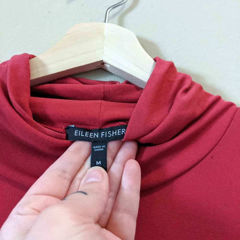 Eileen Fisher Scrunch Neck Silk Jersey Turtleneck_4